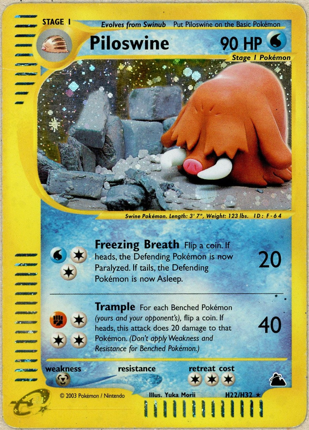 Pokemon Single: Poloswine H22/H32 Skyridge (2003) Holo DMG