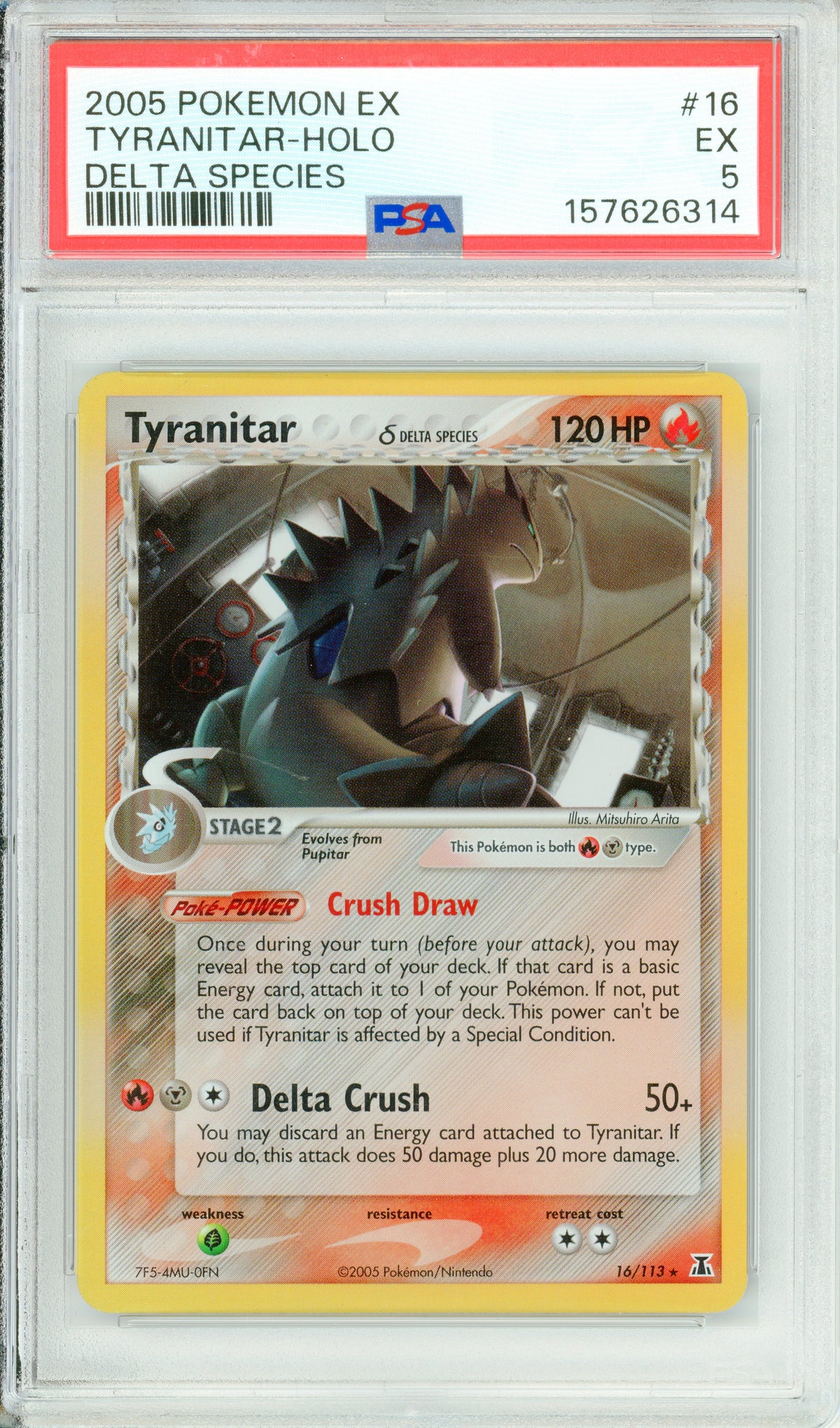 Pokemon Graded: Tyranitar 16/113 Delta Species (2005) Holo PSA 5
