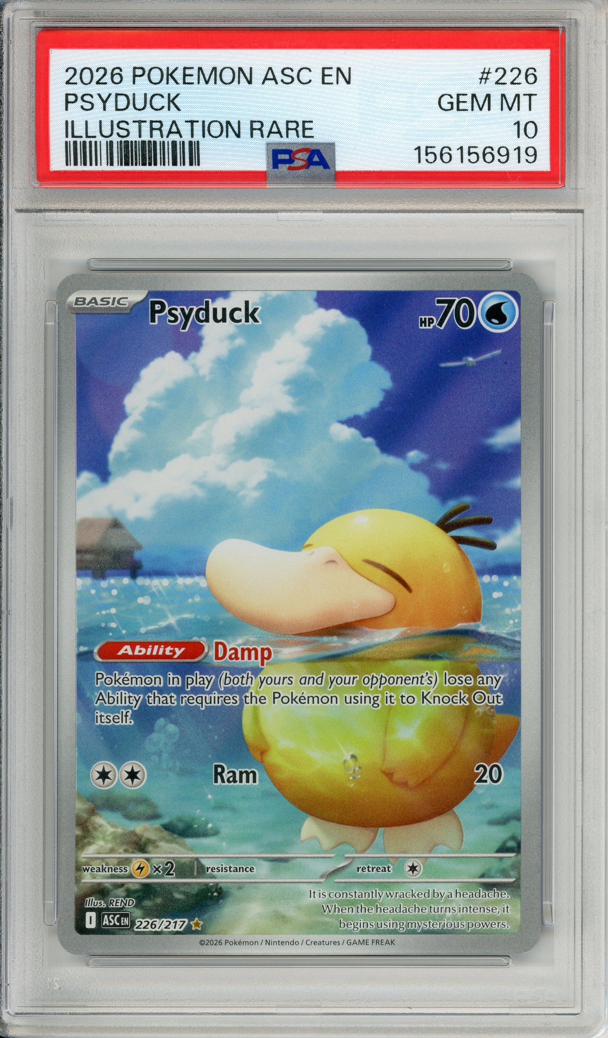 Pokemon Graded: Psyduck 226/217 Ascended Heroes (2026) IR PSA 10