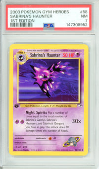 Pokemon Graded: Sabrina's Gengar 1st Edition 58/132 Gym Heroes (2000) PSA 7