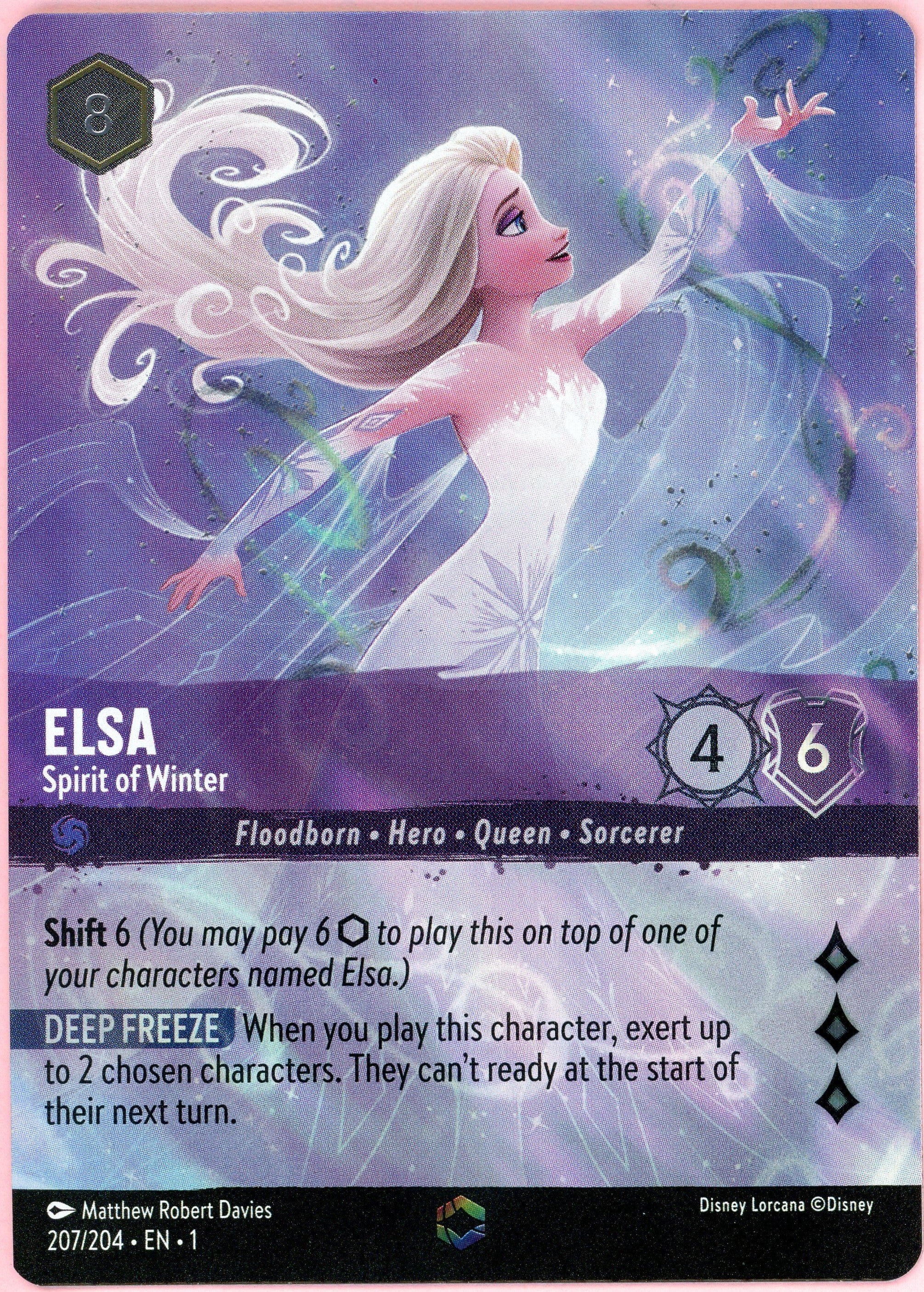 PON太　Lorcana エルサ 冬の精霊 207/204 Lorcana Single: Elsa Spirit Of Winter 207/204 Enchanted NM