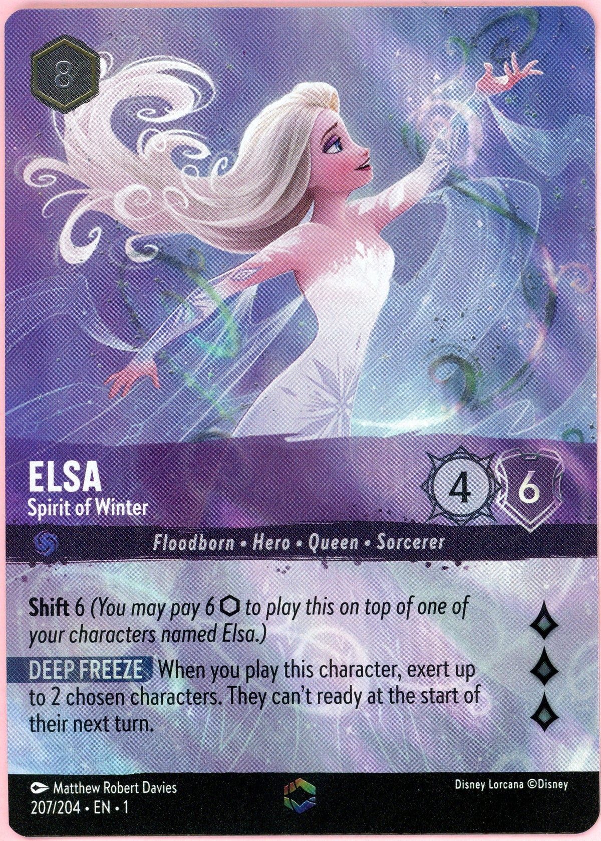 Lorcana Single: Elsa Spirit Of Winter 207/204 Enchanted NM
