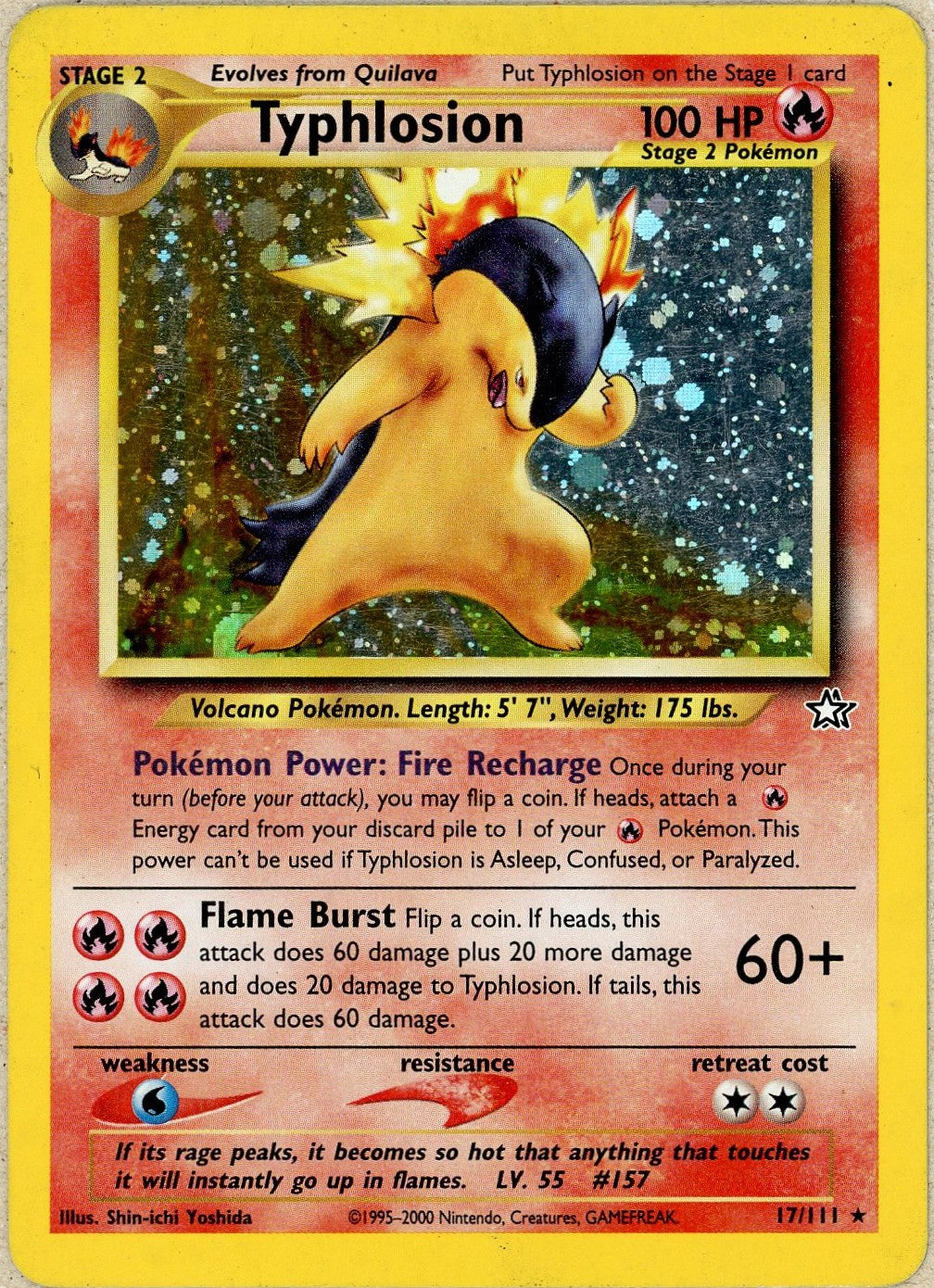 Pokemon Single: Typhlosion 17/111 Neo Genesis (2000) Holo DMG
