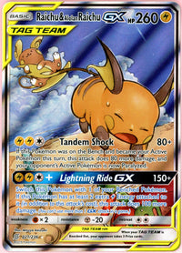 Pokemon Single: Raichu & Alolan Raichu GX 221/236 Unified Minds (2019) NM