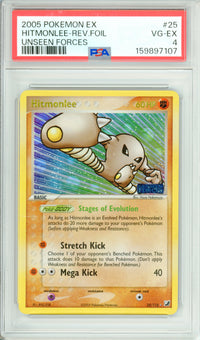 Pokemon Graded: Hitmonlee 25/115 Unseen Forces (2005) Rev. Foil PSA 4