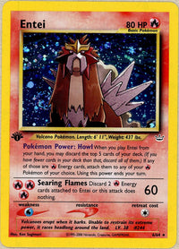 Pokemon Single: Entei 1st Edition 6/64 Neo Revelation (2000) Holo LP
