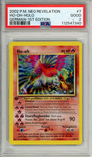 Pokemon Graded: German Ho-Oh 1st Edition 7/64 Neo Revelation (2002) Holo PSA 2