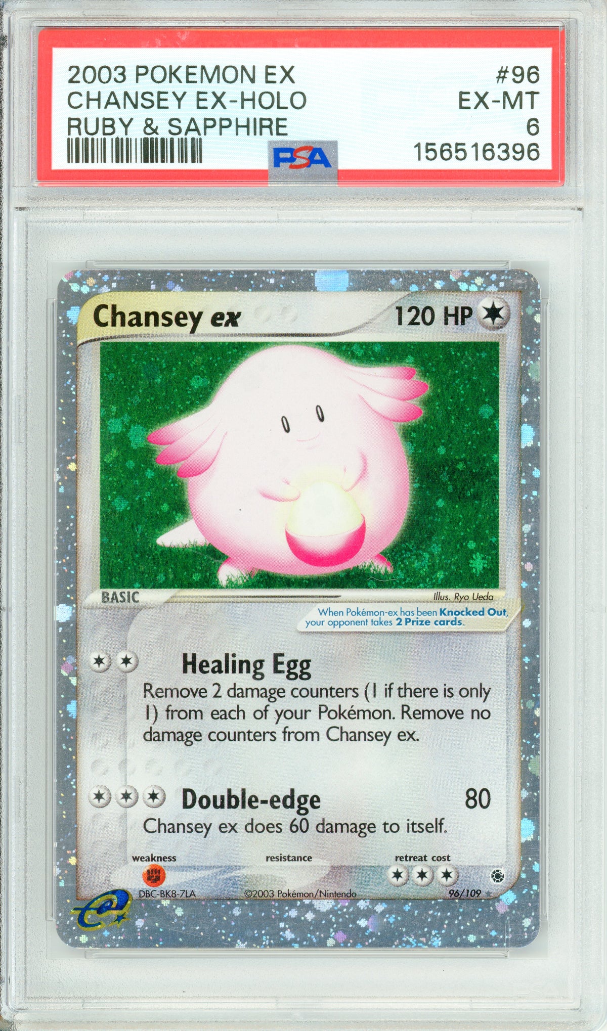Pokemon Graded: Chansey ex 96/109 Ruby & Sapphire (2003) Holo PSA 6