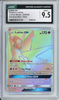Pokemon Graded: Latios GX 243/236 Unified Minds (2019) Rainbow Rare Holo CGC 9.5