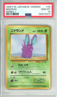 Pokemon Graded: JP Nidoran #32 Vending Series I (1998) PSA 10