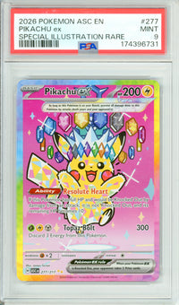 Pokemon Graded: Pikachu ex 277/217 Ascended Heroes (2026) SIR PSA 9