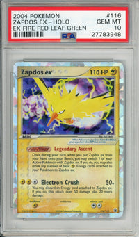 Pokemon Graded: Zapdos ex 116/112 Fire Red Leaf Green (2004) Holo PSA 10