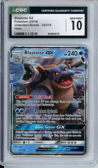 Pokemon Graded: Blastoise GX CGC 10