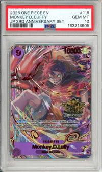 One Piece Graded: Monkey D. Luffy #119 3rd Anniversary Set (2026) PSA 10