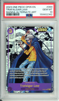 One Piece Graded: Trafalgar Law Manga Alt Art OP05-069 PSA 10