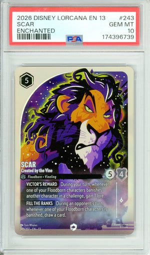 Lorcana Graded: Scar Created By The Vine 243/207 Enchanted (2026) PSA 10