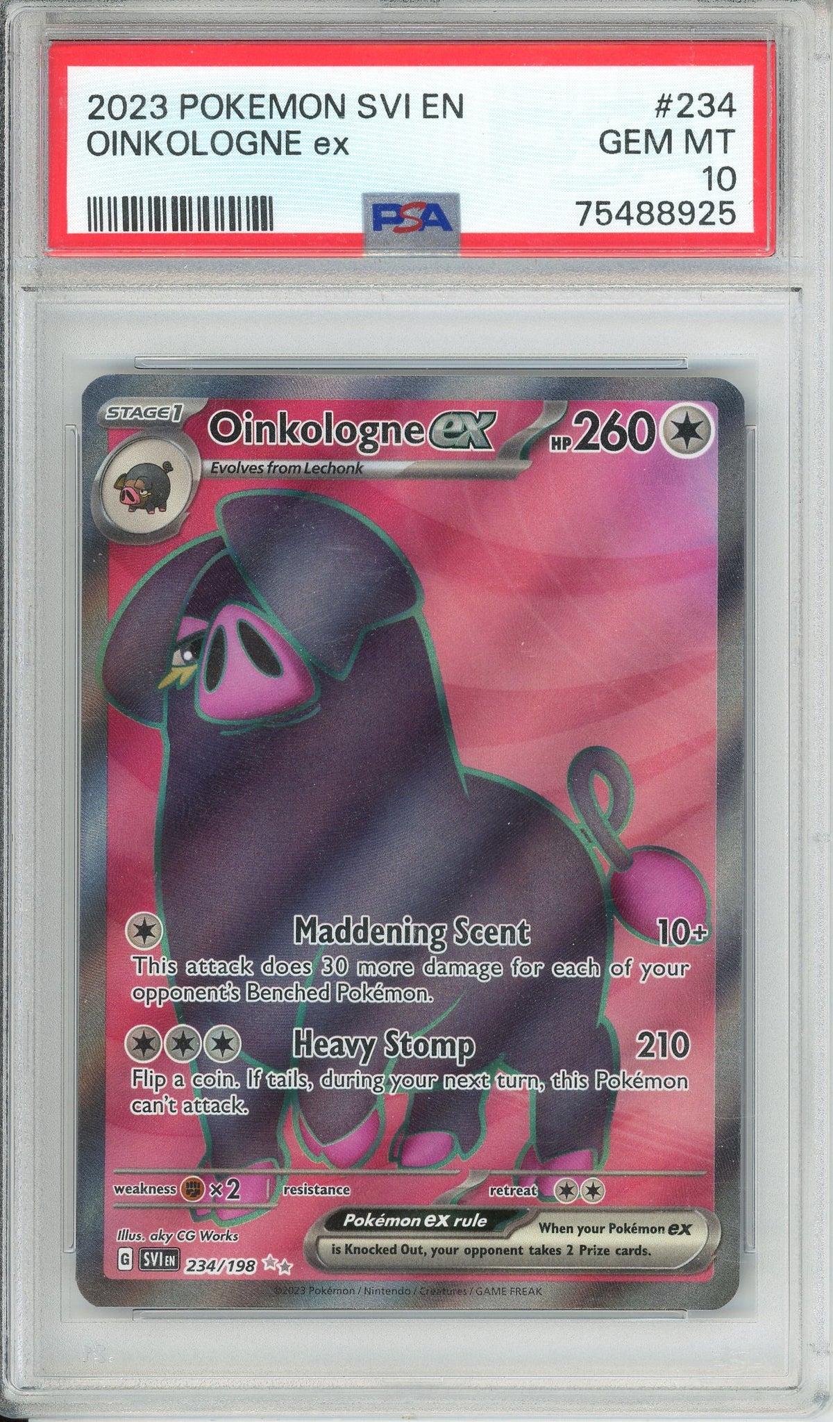 Pokemon Graded: Oinkologne ex 234/198 Scarlet & Violet (2023) Holo PSA 10