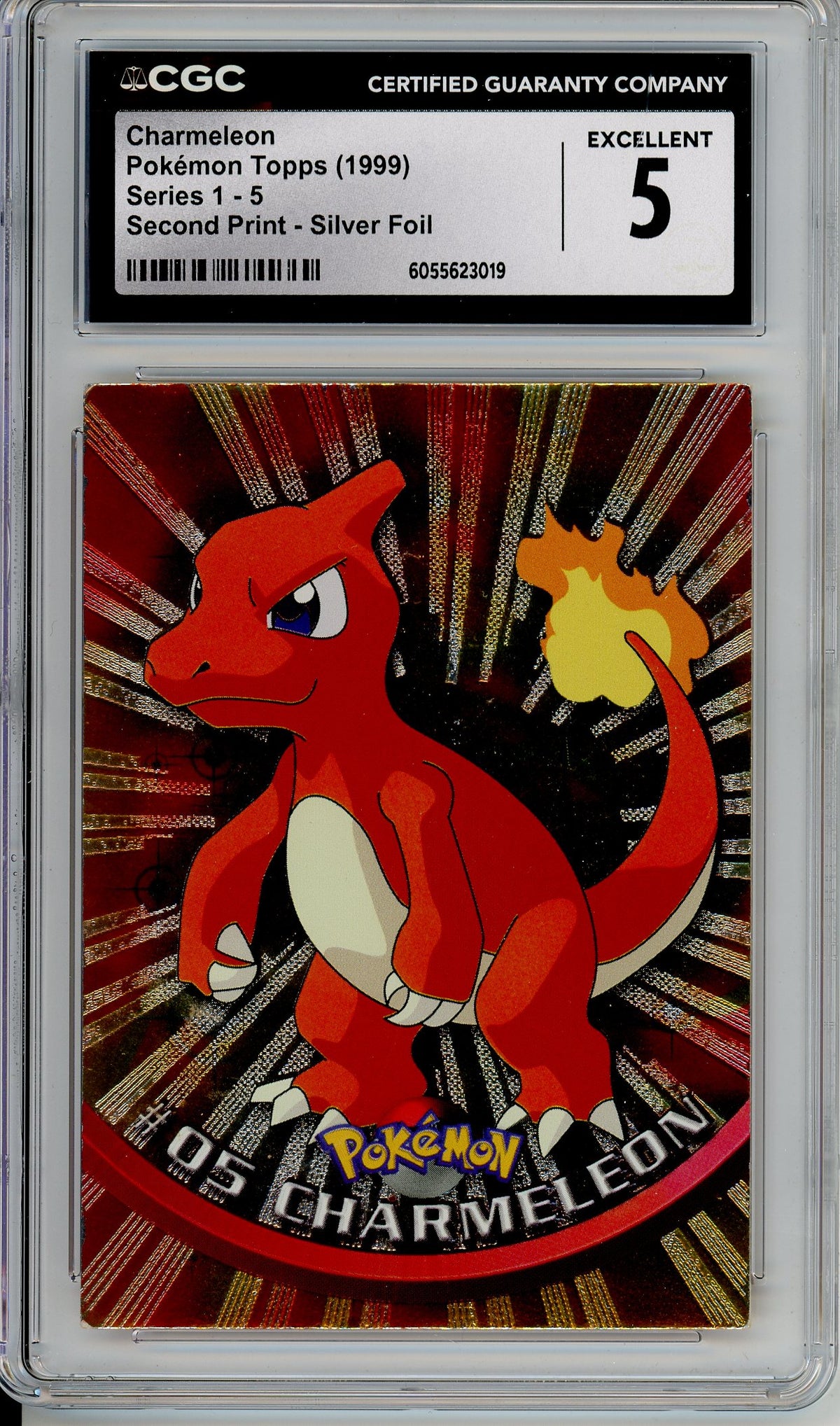 Pokemon Graded: Charmeleon TOPPS (1999) Silver Foil CGC 5