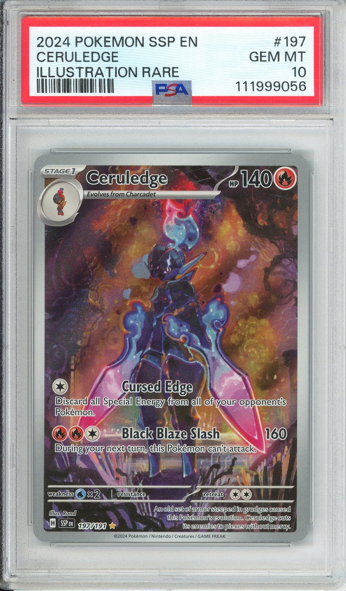 Pokemon Graded: Ceruledge 197/191 Surging Sparks (2024) Illustration Rare Holo PSA 10