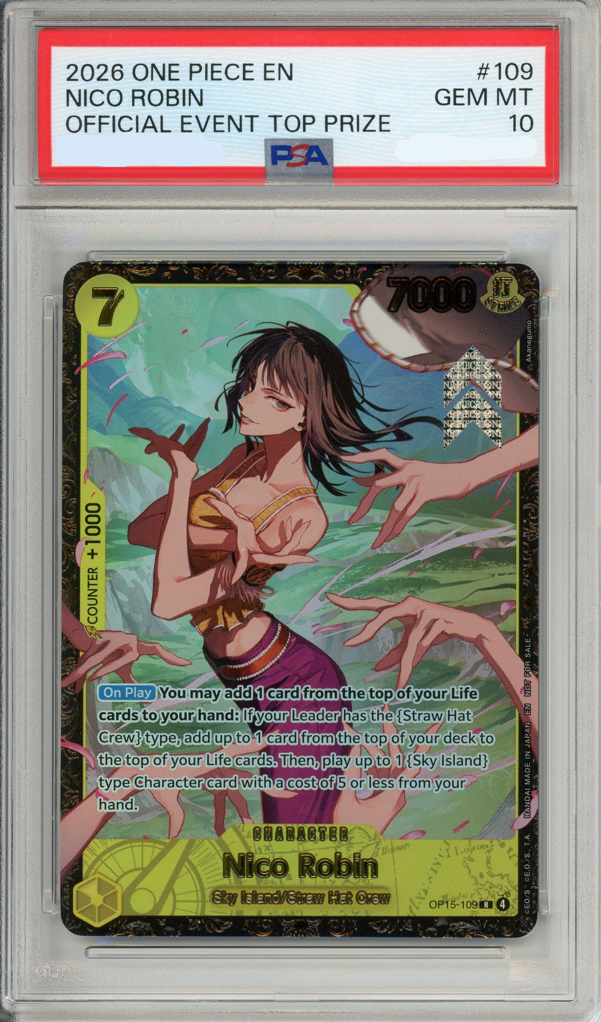 One Piece Graded: Nico Robin #109 Official Event Regional Top 16 (2026) PSA 10