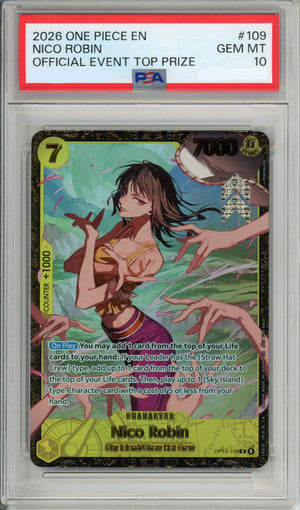 One Piece Graded: Nico Robin #109 Official Event Regional Top 16 (2026) PSA 10