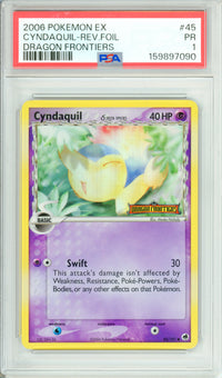 Pokemon Graded: Cyndaquil 45/101 Dragon Frontiers (2006) Reverse Foil PSA 1
