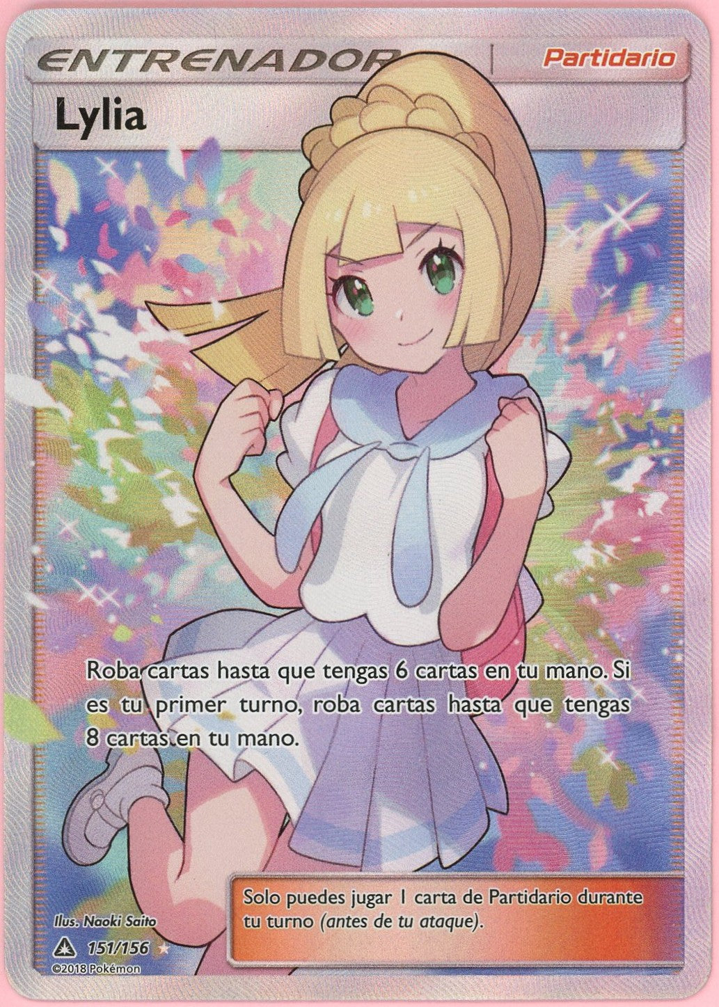 Pokemon Single: SPANISH Lillie 151/156 Ultra Prism (2018) Full Art