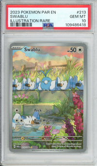 pokemon swablu card Pokemon Graded: Swablu 213/182 Paradox Rift (2023) IR Holo PSA 10 – Double Infinity Gaming