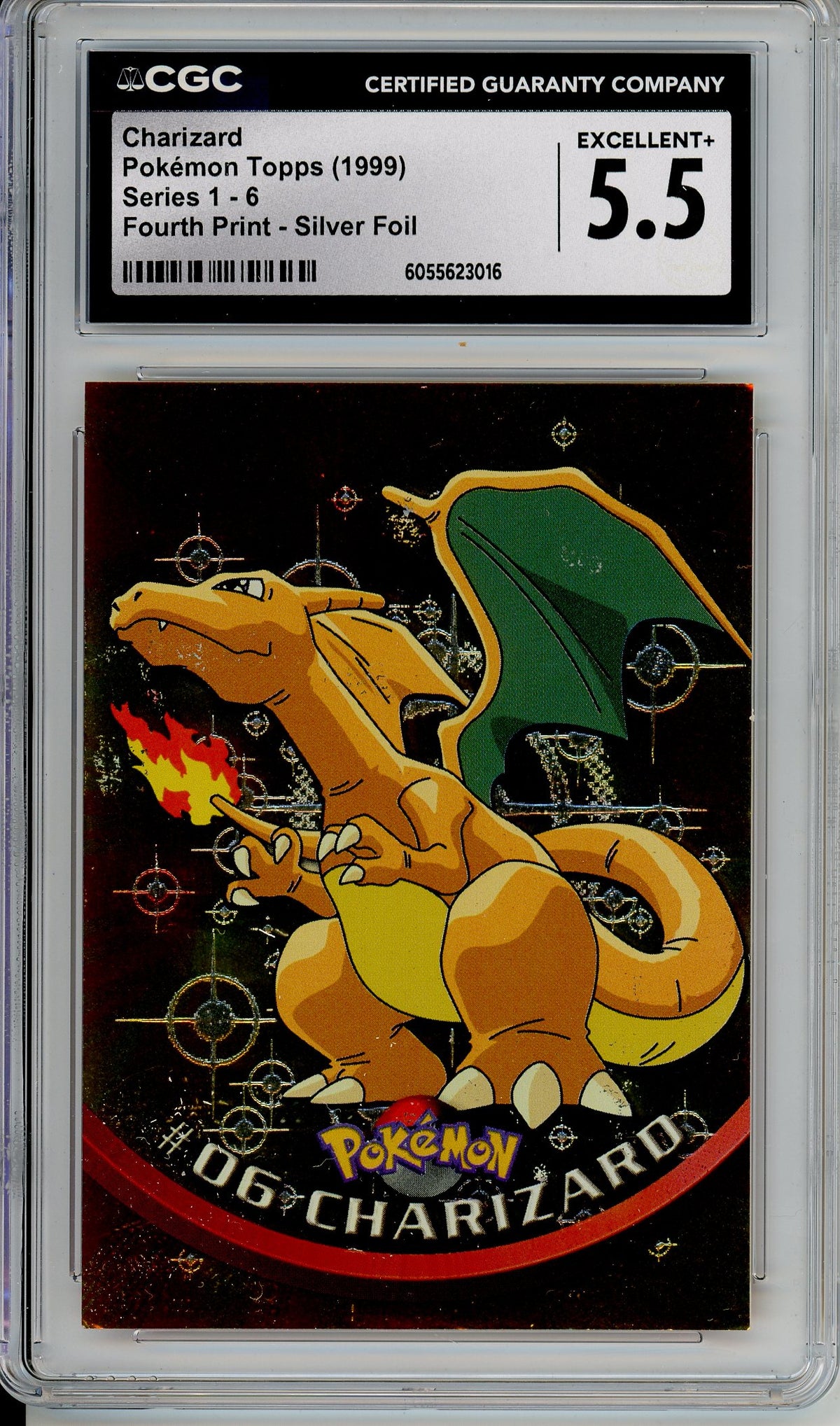 Pokemon Graded: Charizard TOPPS (1999) Silver Foil CGC 5.5