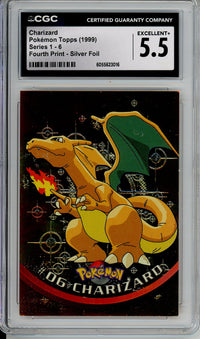Pokemon Graded: Charizard TOPPS (1999) Silver Foil CGC 5.5