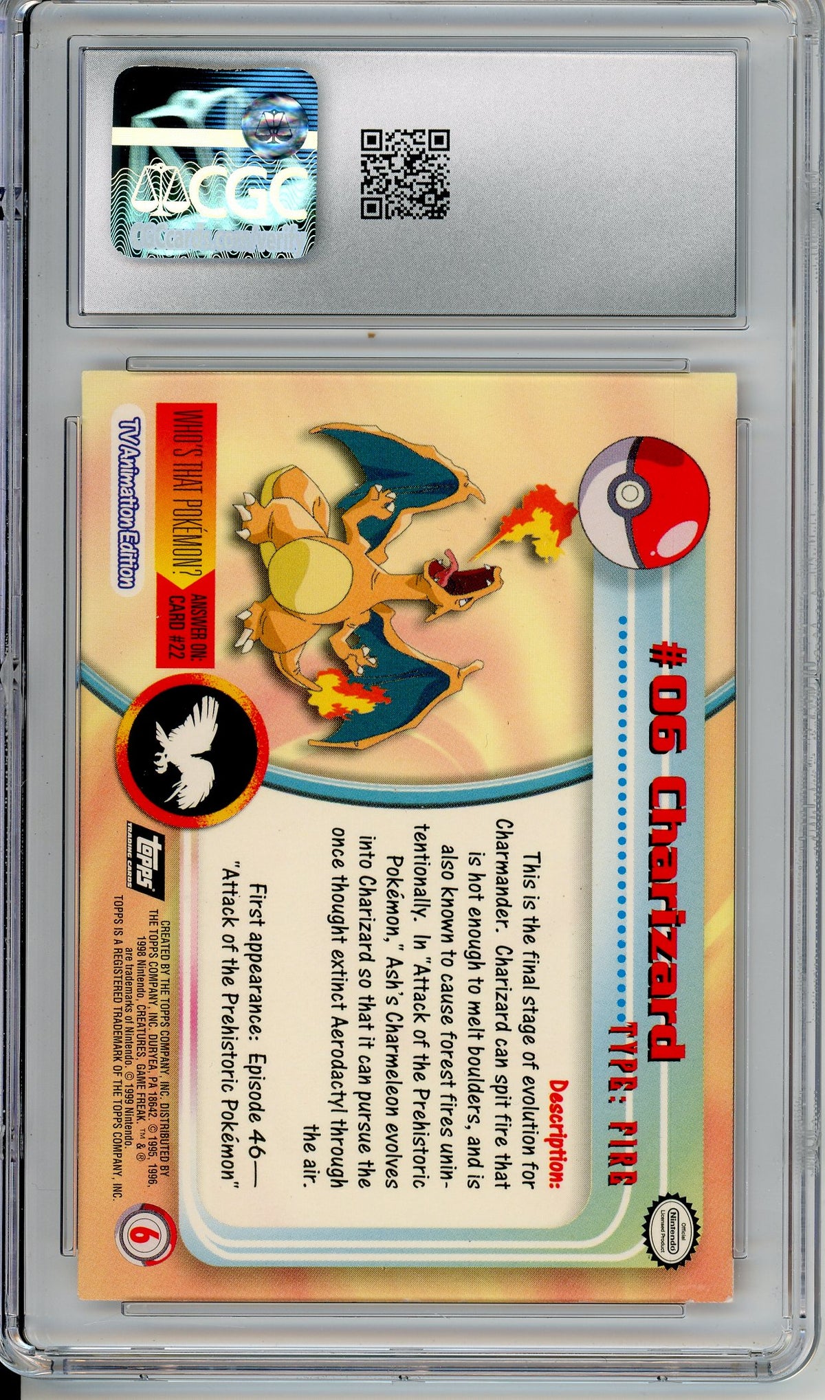 Pokemon Graded: Charizard TOPPS (1999) Silver Foil CGC 5.5