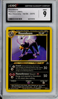 Pokemon Graded: Houndoom 1st Edition 23/75 Neo Discovery (2001) Non-Holo Rare CGC 9