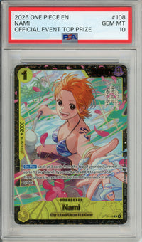 One Piece Graded: Nami #108 Official Event Regional Top 64 (2026) PSA 10