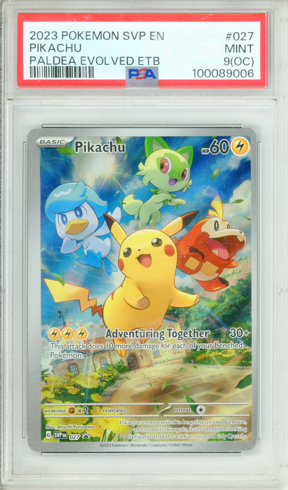 Pokemon Graded: Pikachu #27 Paldea Evolved ETB (2023) Promo PSA 9