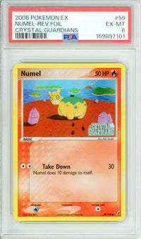 Pokemon Graded: Numel 59/100 Crystal Gaurdians (2006) Reverse Foil PSA 6
