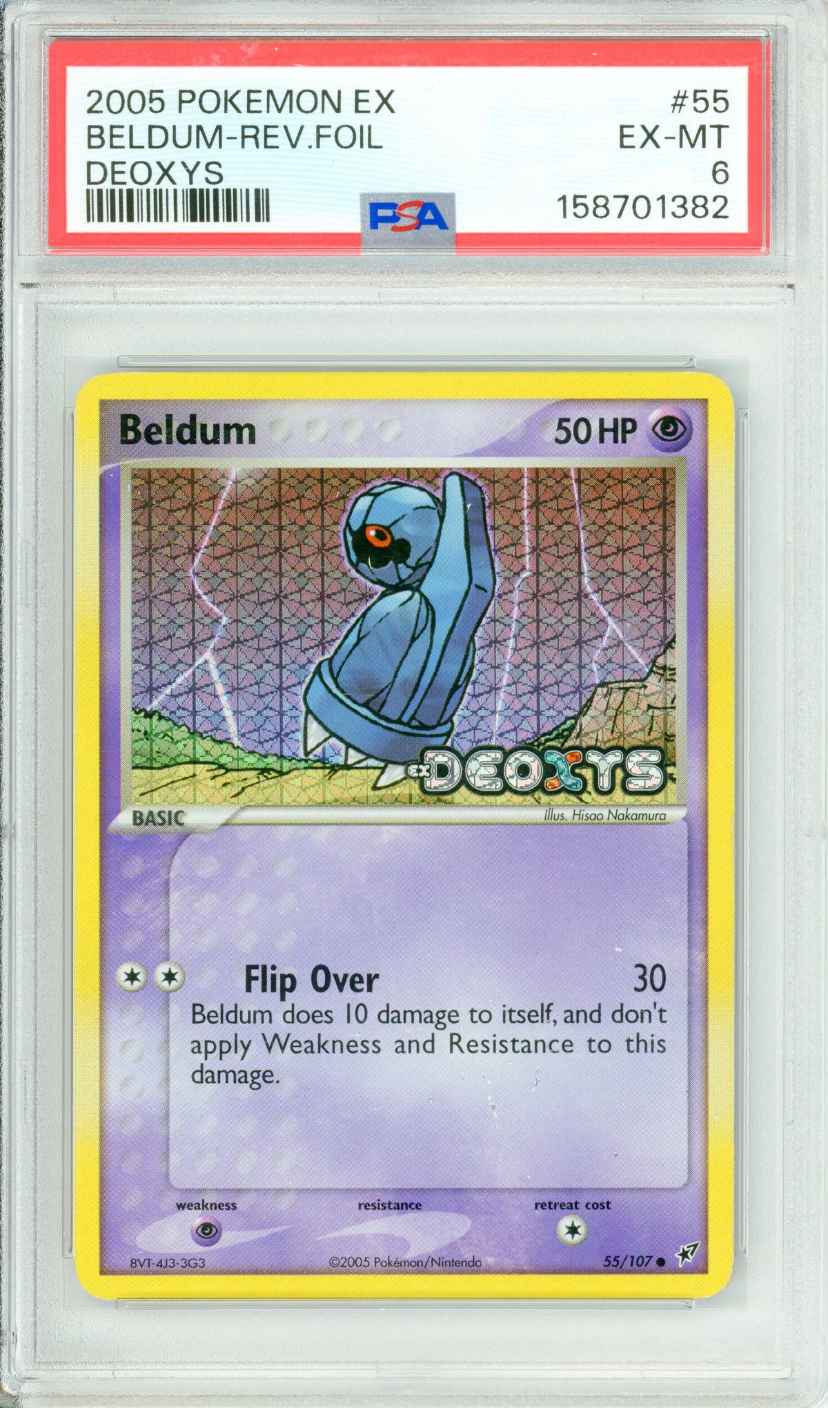 Pokemon Graded: Beldum 5/107 Deoxys (2005) Reverse Foil PSA 6