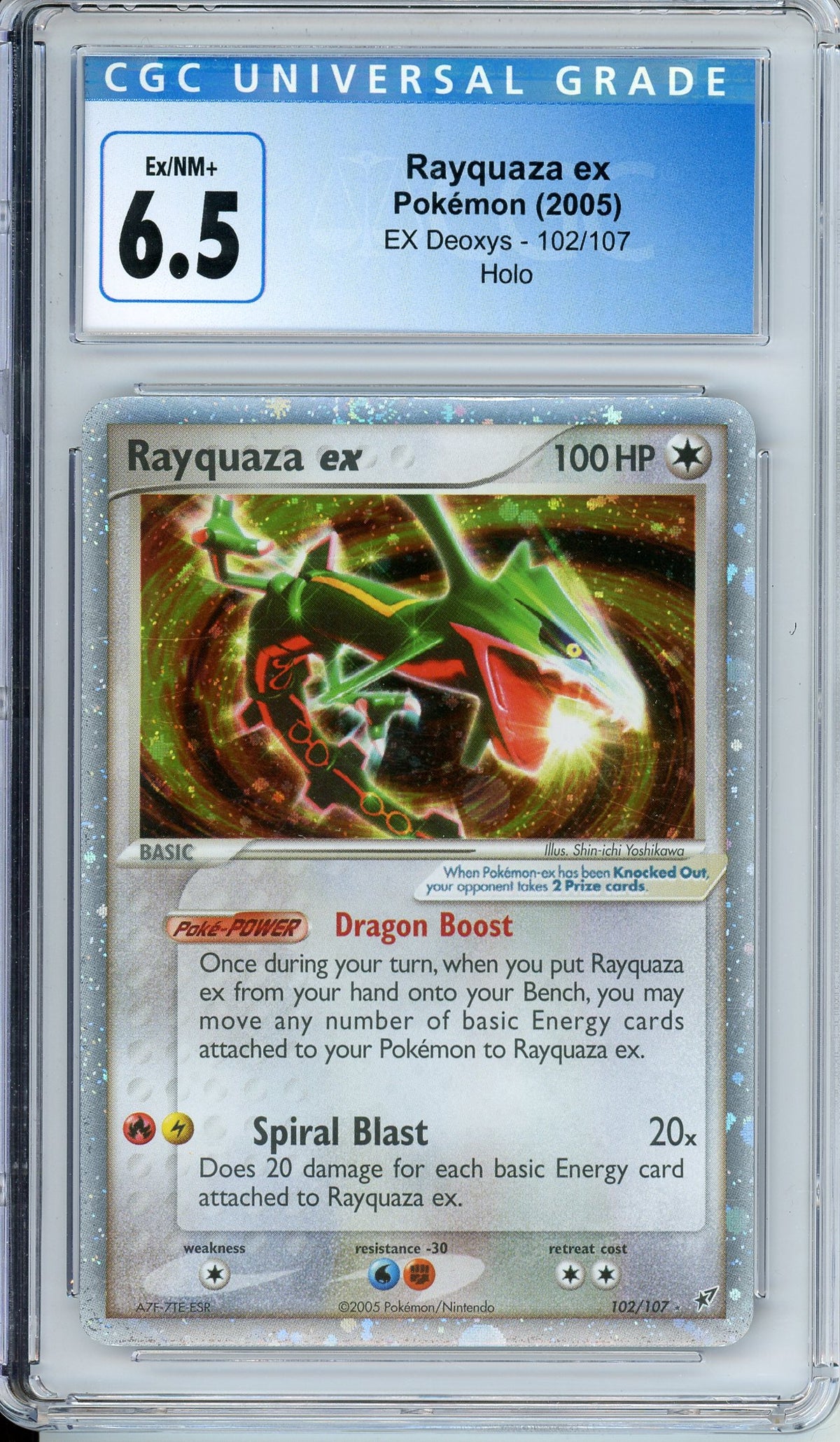 Pokemon Graded: Rayquaza ex 102/107 EX Deoxys (2005) Holo CGC 6.5