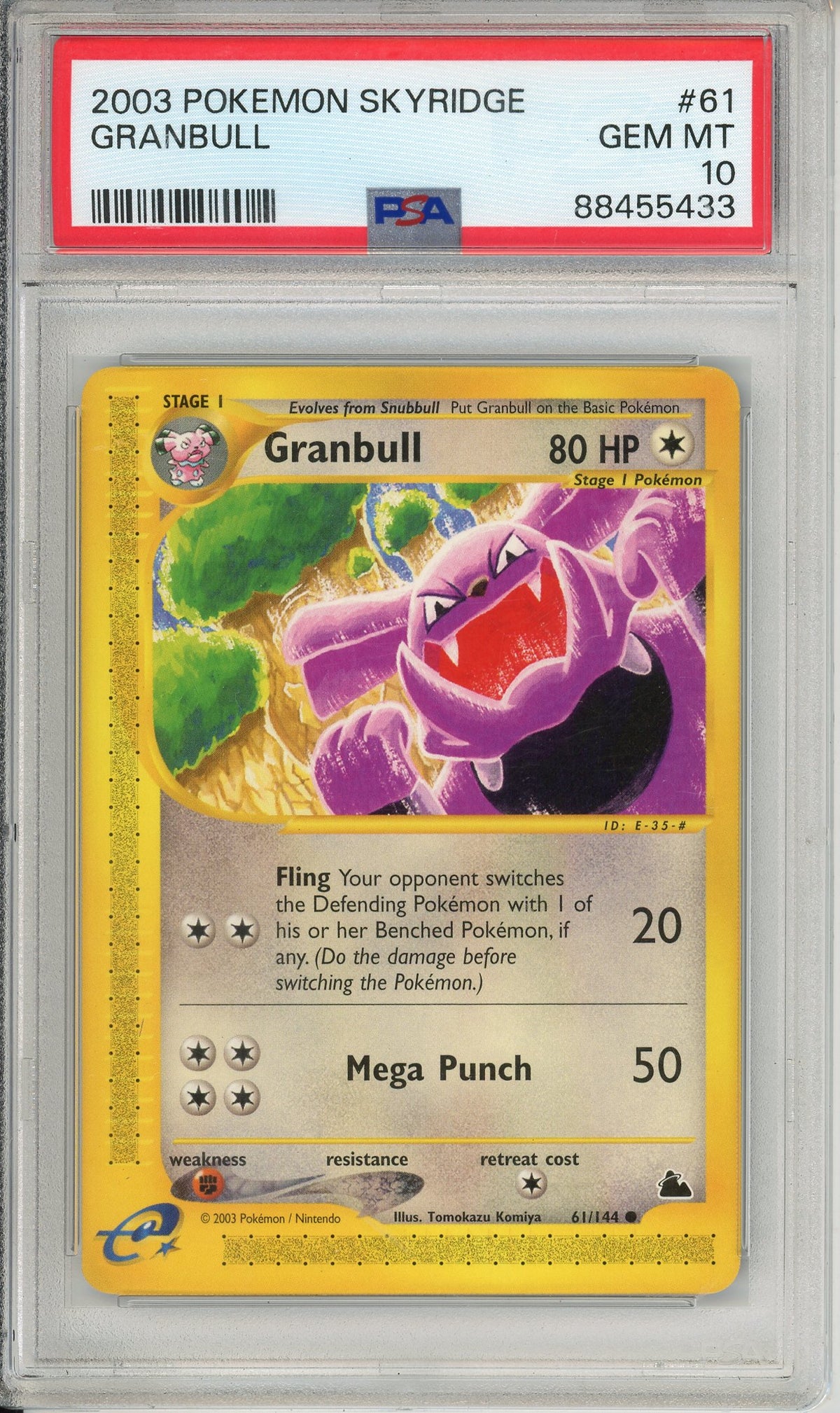 Pokemon Graded: Granbull 61/144 Skyridge (2003) PSA 10