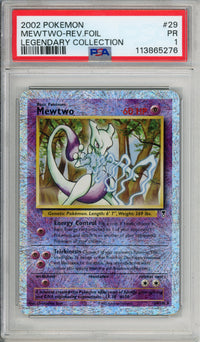 Pokemon Graded: Mewtwo 29/110 Legendary Collection (2002) Rev Foil PSA 1