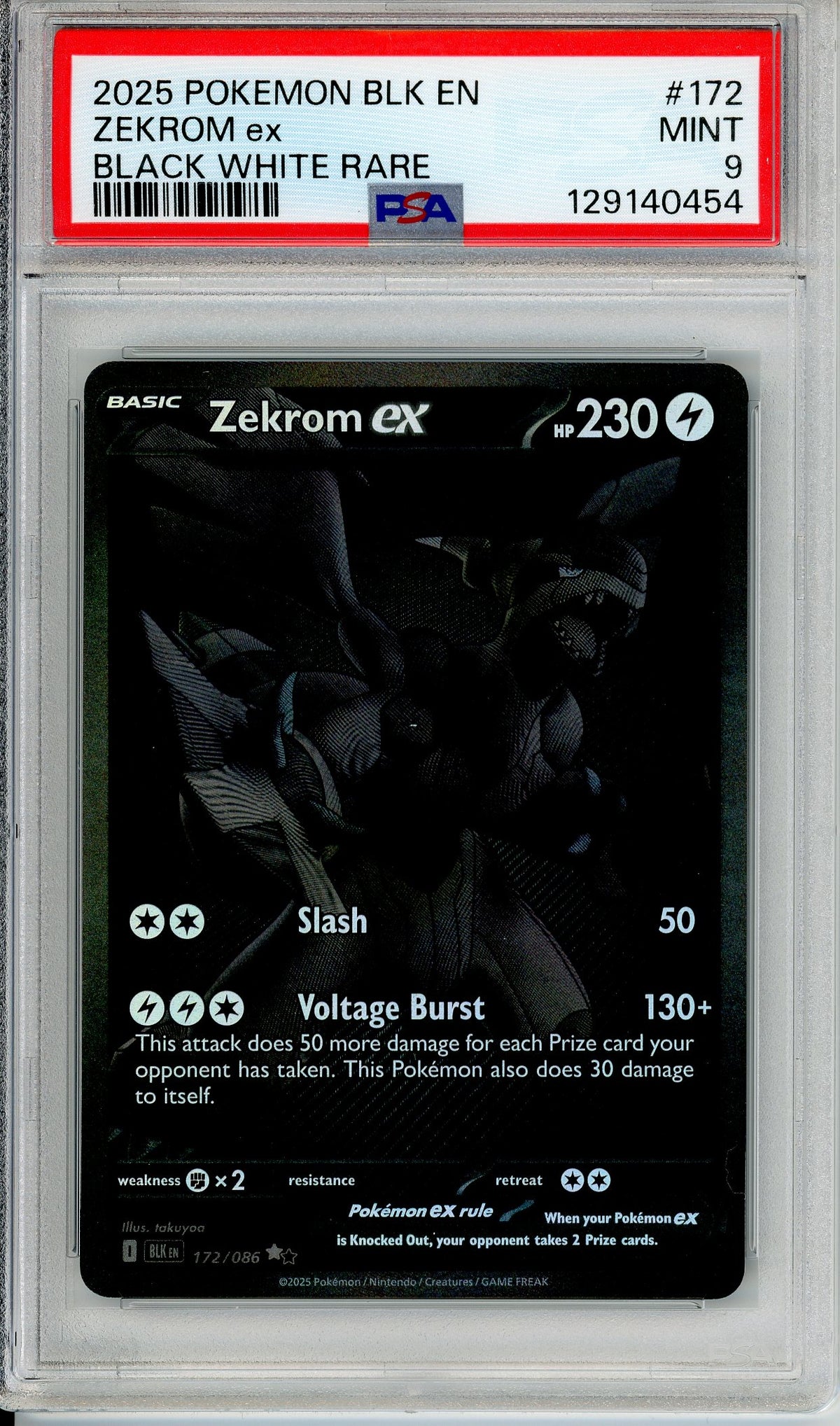 Pokemon Graded: Zekrom ex 172/86 Black Bolt (2025) SIR PSA 9