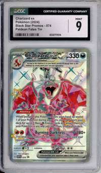 Pokemon Graded: Charizard ex #74 Paldean Fates Tin Promo (2024) Holo CGC 9