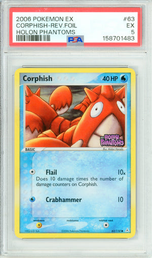 Pokemon Graded: Corphish 63/110 Holon Phantoms (2006) Reverse Foil PSA 5
