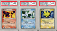 Pokemon Graded: Moltres, Articuno, Zapdos EX Play Promo Sequential Set (2004) PSA 10