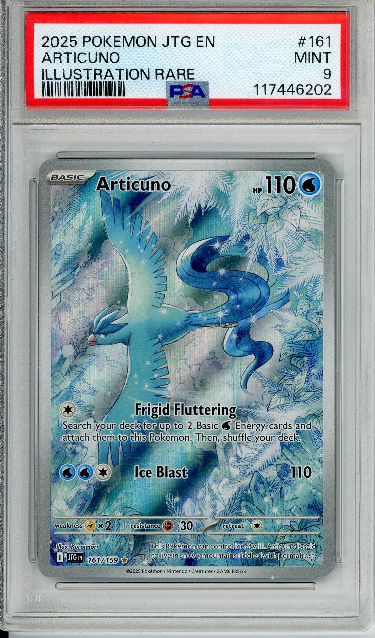 Pokemon Graded: Articuno 161/159 Journey Together (2025) IR PSA 9