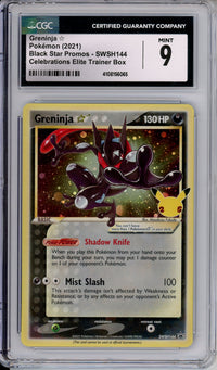 Pokemon Graded: Greninja Gold Star #SWSH144 Celebrations ETB Promo CGC 9