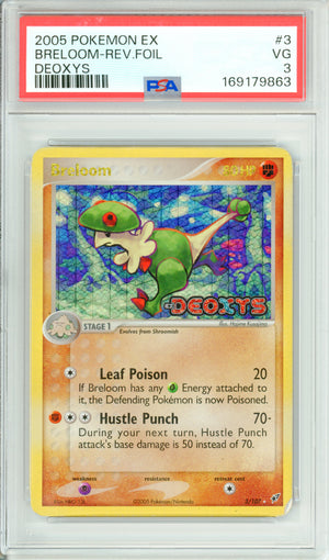 Pokemon Graded: Breloom 3/107 Deoxys (2005) Reverse Foil PSA 3