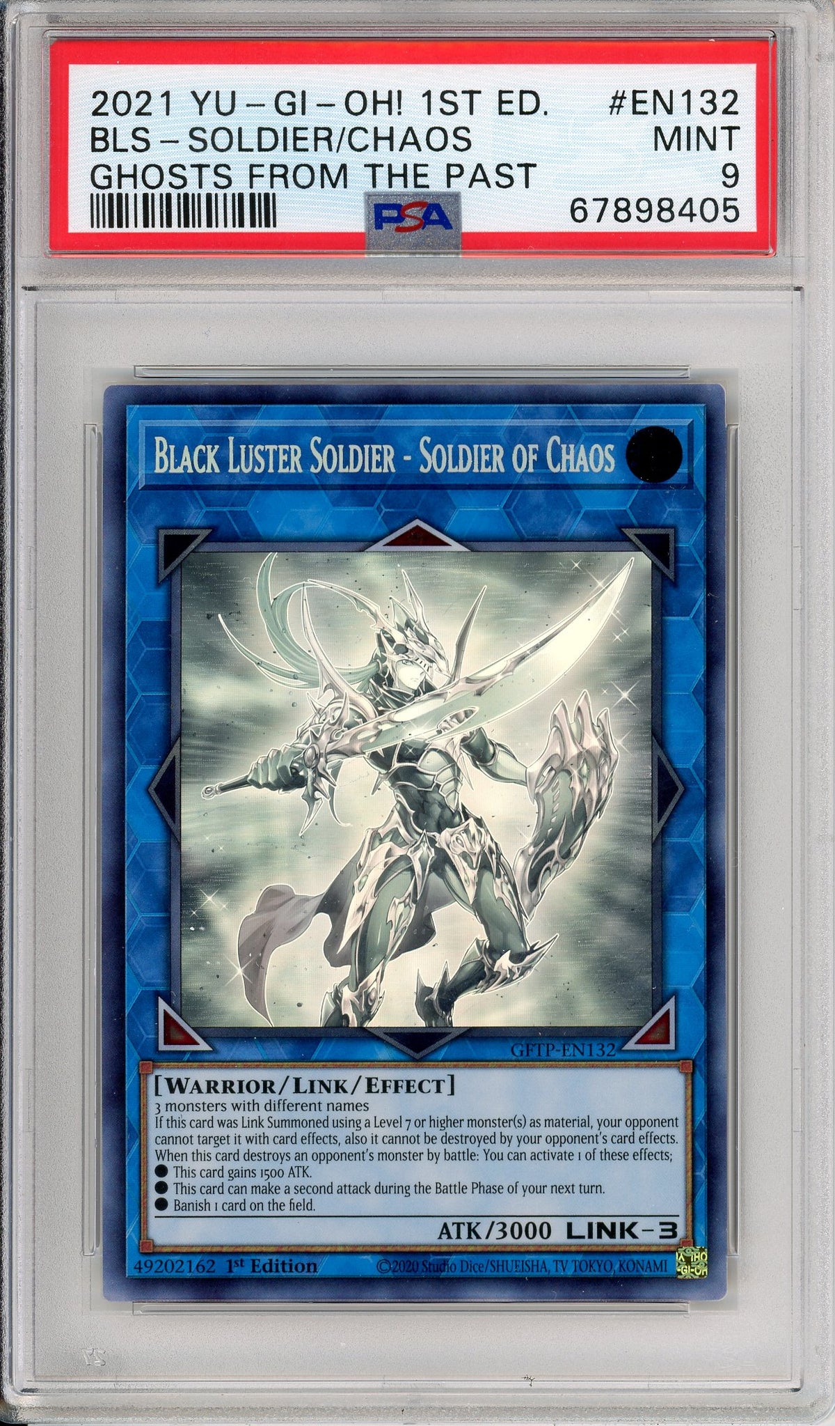 Yu-Gi-Oh! Graded: Black Luster Soldier - Soldier of Chaos 1st Edition GFTP-EN132 Ghosts From the Past PSA 9