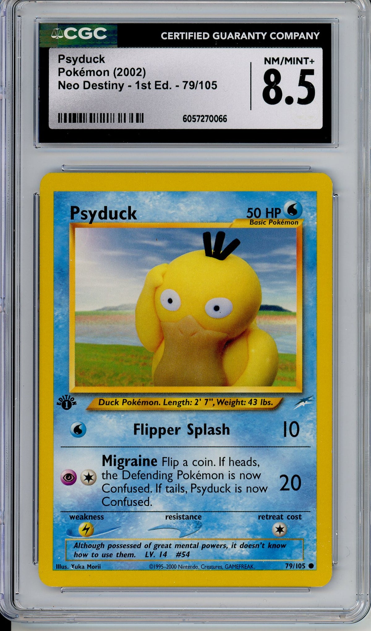 Pokemon Graded: Psyduck 1st Edition 79/105 Neo Destiny (2000) Common CGC 8.5 Pokemon Graded: Psyduck 1st Edition 79/105 Neo Destiny (2000) Common CGC 8.5