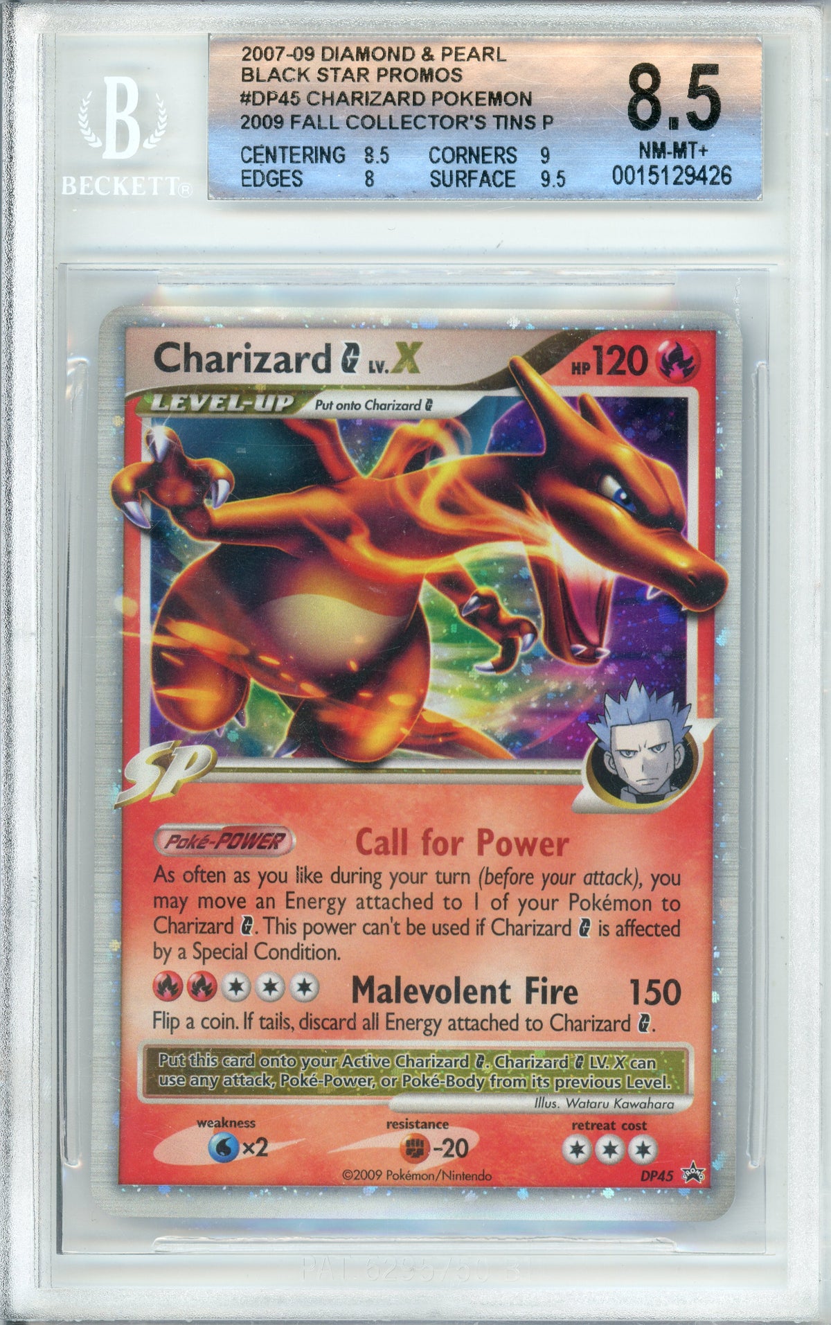 Pokemon Graded: Charizard LV.X #DP45 Collector Tins Promo (2009) Beckett 8.5