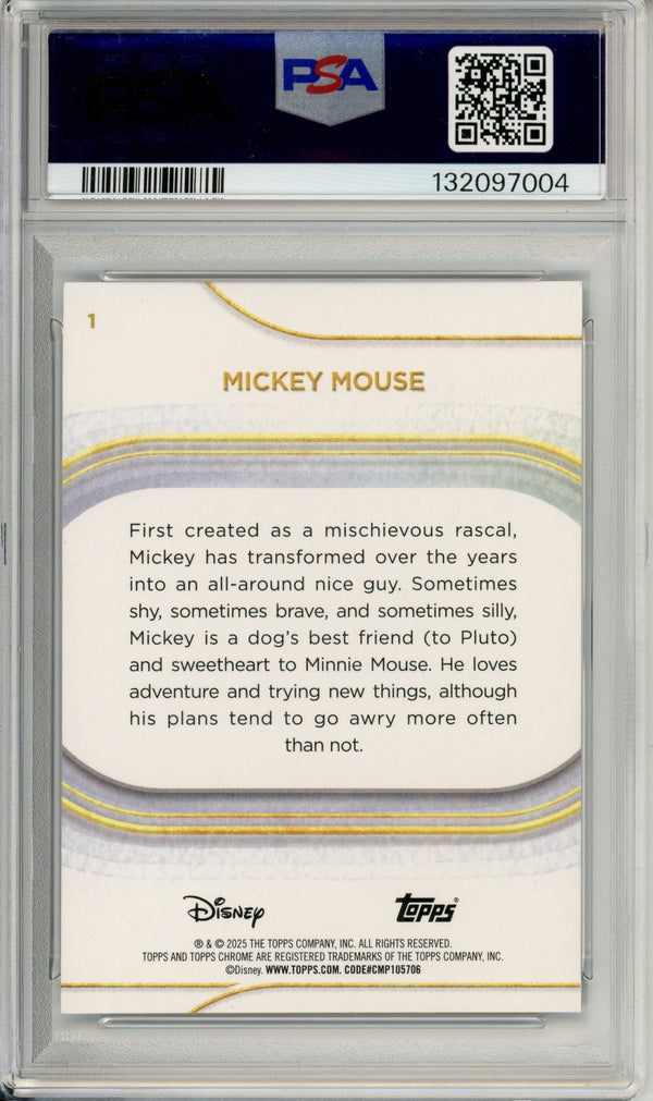 Topps Graded: Mickey Mouse #1 Topps Chrome (2025) Mini Diamonds PSA 10
